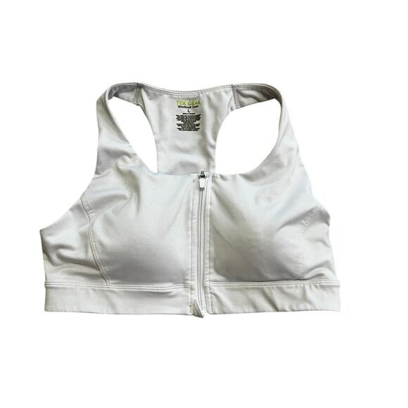 Tek Gear Women's white zip up front sports bra size large - Picture 1 of 4
